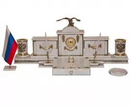 Настольный набор руководителя из мрамора "Орел"
