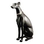 Greyhound statuette, color: black