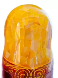 Single matryoshka made of linden and amber "Vladislav" (20 cm)
