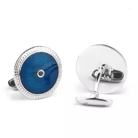 Hermitage cufflinks, blue enamel