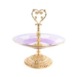 Фруктовница на ножке с ручкой 36см