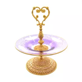 Фруктовница на ножке с ручкой 37см