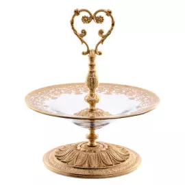 Фруктовница на ножке с ручкой 34см