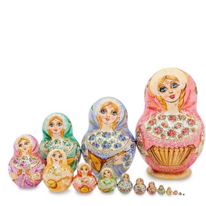 Матрешка на 15 мест "Василина" 19 см