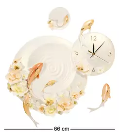 Часы "Карпы кои" розовые