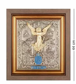 Panel "Guardian Angel" (copper with gilding, wood, jewelry enamel)