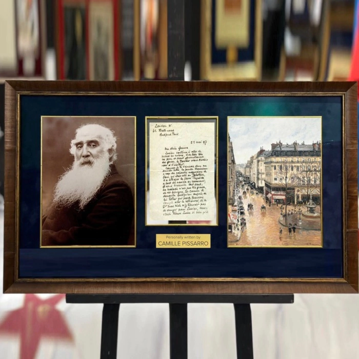 A handwritten note by the artist Camille Pissarro