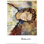 An autographed postcard by the artist Oscar Kokoschka
