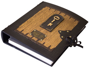 Leather-bound photo album "Behind seven locks" (brown), large