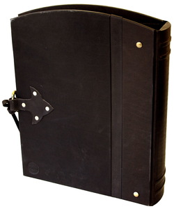Leather-bound photo album "Behind seven locks" (brown), large