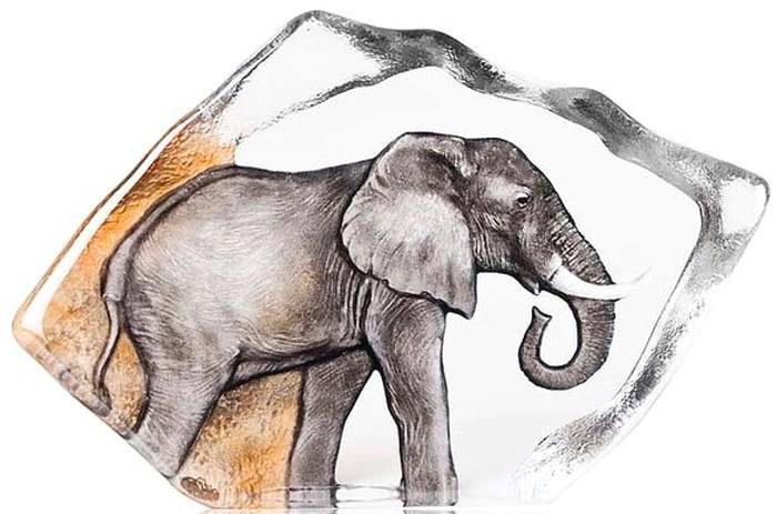 Crystal sculpture "Elephant" with hand-painted