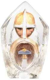Crystal sculpture "Thor" with hand-painted and engraved