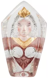 Crystal sculpture "Freya" with hand-painted and engraved