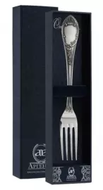 Серебряная столовая вилка "Престиж" с чернением