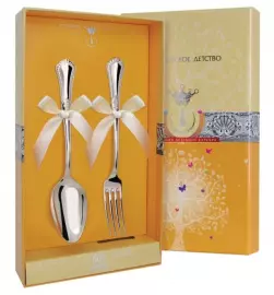 Серебряный детский набор «Фаворит»: вилка и ложка