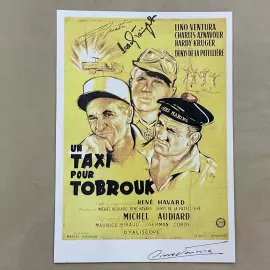 Постер с автографами актёров Луно Вентуро, Шарля Азнавура, Харди Крюгера