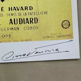 Постер с автографами актёров Луно Вентуро, Шарля Азнавура, Харди Крюгера