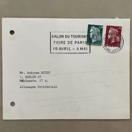 Письмо с автографом философа Жан-Поль Сартра