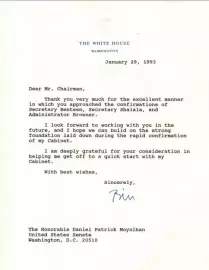 Письмо с автографом 42-го президента США Билла Клинтона