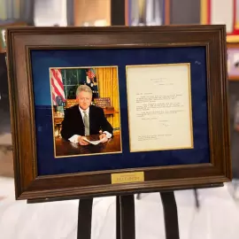 Письмо с автографом 42-го президента США Билла Клинтона