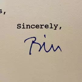 Письмо с автографом 42-го президента США Билла Клинтона