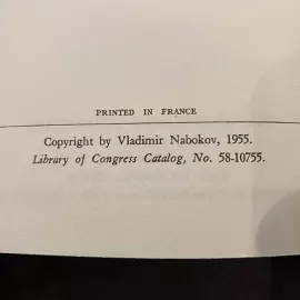 The book "Lolita" By Nabokov V. In English