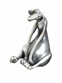 Серебряная фигурка "Собачка мечтает"