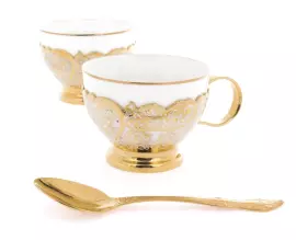 Чайный набор с самоваром "Вольные скакуны" на 2 персоны, Златоуст