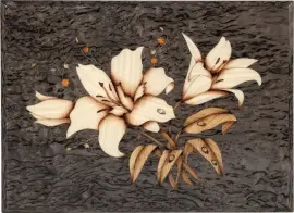 Шкатулка “Цветы” карельская береза