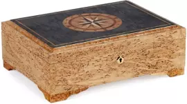 Шкатулка для документов “Роза ветров” карельская береза