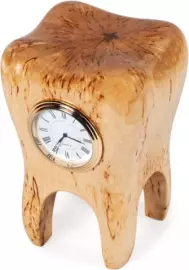 Table clock "Zubik" (Karelian birch)