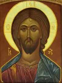 The folding is carved from solid black oak with handwritten leather faces and halos covered with gold leaf