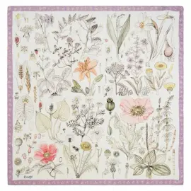 Платок "Гербарий" шелк, лиловый Платок "Гербарий" шелк, лиловый
