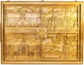 Лото резное "Русское лото" в шкатулке из мореного ясеня