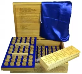 Лото резное "Русское лото" в шкатулке из мореного ясеня