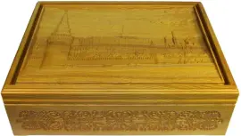 Настоящее "Русское лото" в резной шкатулке с бочонками из мореного ясеня "Кремль" Настоящее "Русское лото" в резной шкатулке с бочонками из мореного ясеня "Кремль"