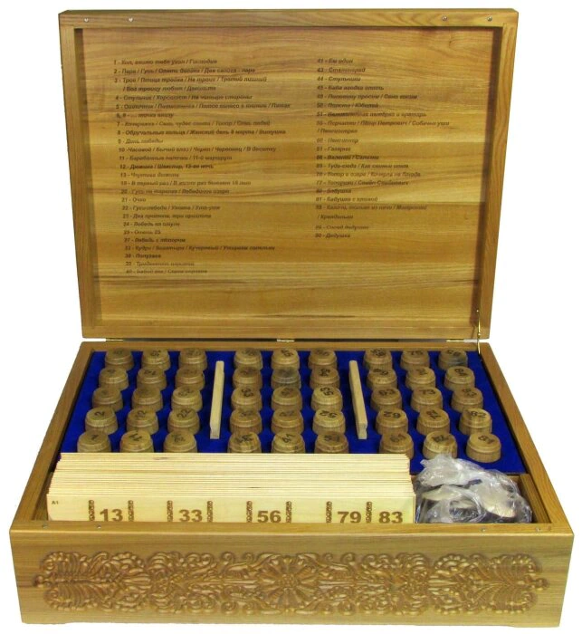A REAL "Russian lotto" in a box made of stained ash
