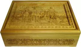 Русское лото "Богатыри" в шкатулке из мореного ясеня