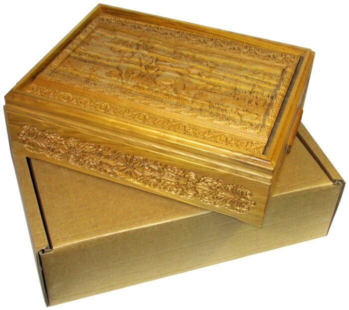 THE REAL "Russian lotto - Peresvet's duel with Chelubey on Kulikovo field" in a box made of stained ash
