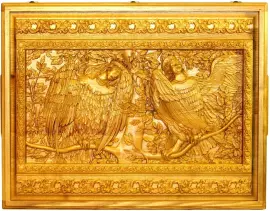 Русское лото "Сирин и Алконост. Песнь радости и печали" в шкатулке из мореного ясеня