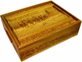 НАСТОЯЩЕЕ "Русское лото - Бурлаки на Волге" в шкатулке из мореного ясеня