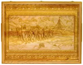 НАСТОЯЩЕЕ "Русское лото - Бурлаки на Волге" в шкатулке из мореного ясеня