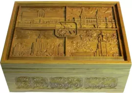 Лото в резной шкатулке из мореного ясеня