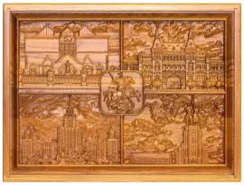 Лото в резной шкатулке из мореного ясеня