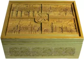 Лото в резной шкатулке из мореного ясеня