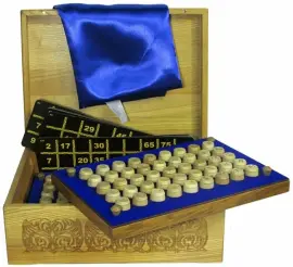 Лото в резной шкатулке из мореного ясеня "Богатыри" Лото в резной шкатулке из мореного ясеня "Богатыри"