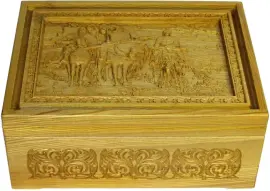 Лото в резной шкатулке из мореного ясеня "Богатыри" Лото в резной шкатулке из мореного ясеня "Богатыри"