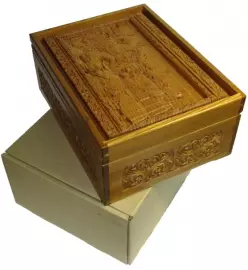 Лото в резной шкатулке из мореного ясеня "Запорожцы пишут письмо турецкому султану"