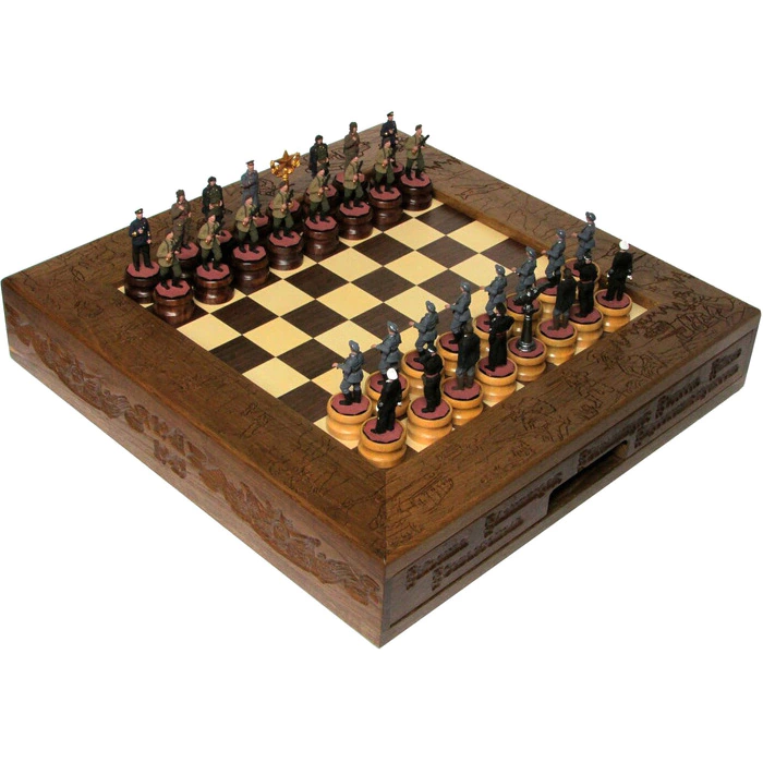 Exclusive chess made of artificial moraine oak "The Great Patriotic War"