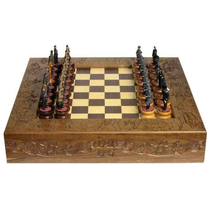 Exclusive chess made of artificial moraine oak "The Great Patriotic War"